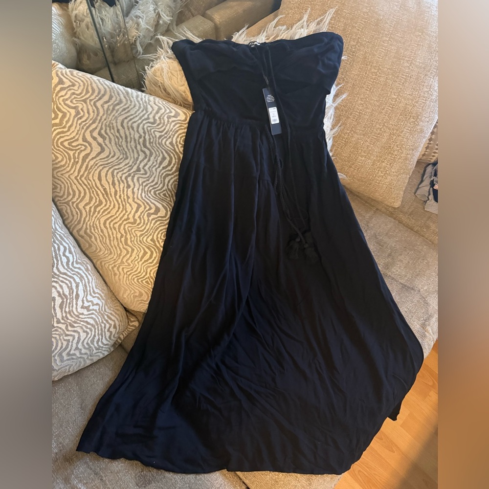 Fashion Nova Elegant Black Strapless Maxi Dress